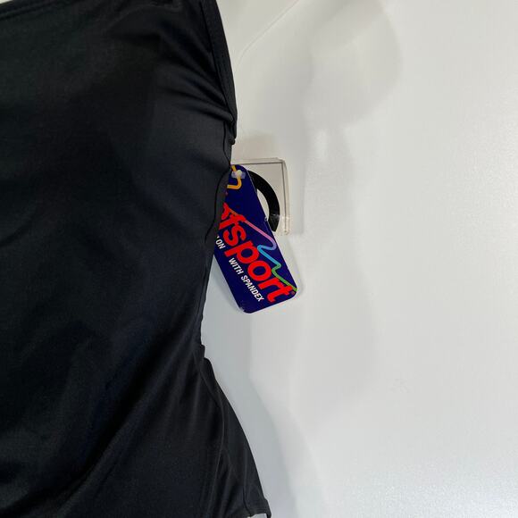 90s Vintage Bill Blass One Piece Swim Deadstock Black Classic Swimsuit - Picture 6 of 9